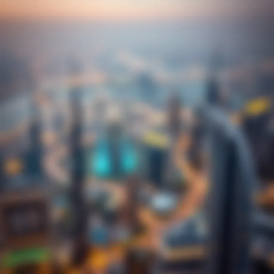 Aerial view of Dubai's skyline showcasing luxury properties