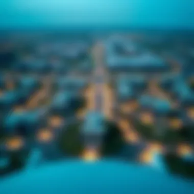 Aerial perspective of Al Jurf Gardens highlighting its expansive layout and community features