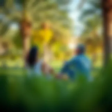 Relaxation in Nature at Al Khail Heights Community park in Al Khail Heights