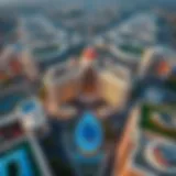 An aerial view of Al Nasr Plaza showcasing its architectural beauty