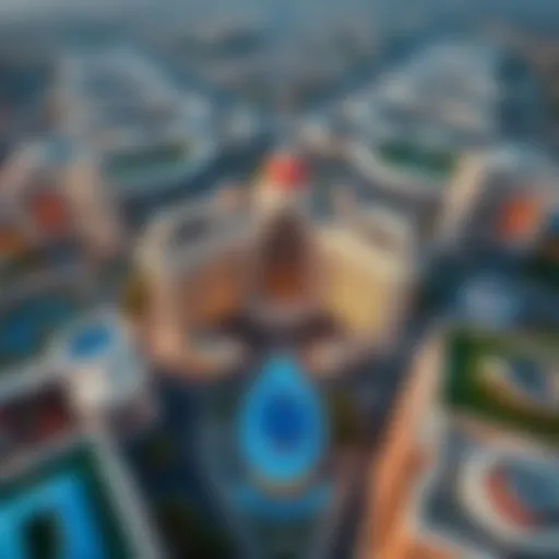 An aerial view of Al Nasr Plaza showcasing its architectural beauty