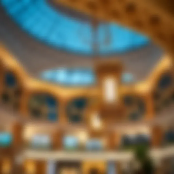 A close-up of the intricate design elements of Al Nasr Plaza