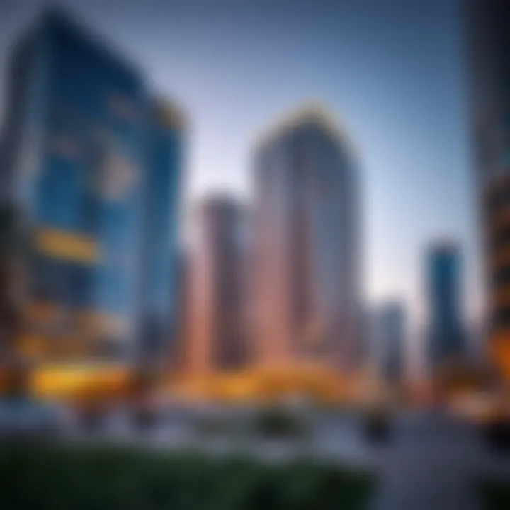 Modern office buildings in Business Bay representing investment potential