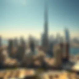 Aerial view of Dubai skyscrapers showcasing real estate developments