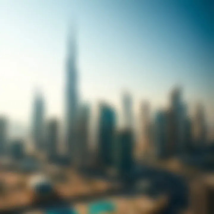 A skyline view of iconic Dubai skyscrapers