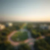 Aerial view of Dubai's lush green park