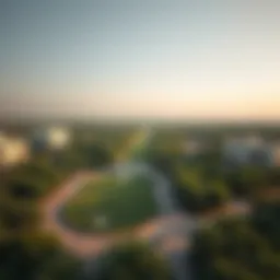 Aerial view of Dubai's lush green park