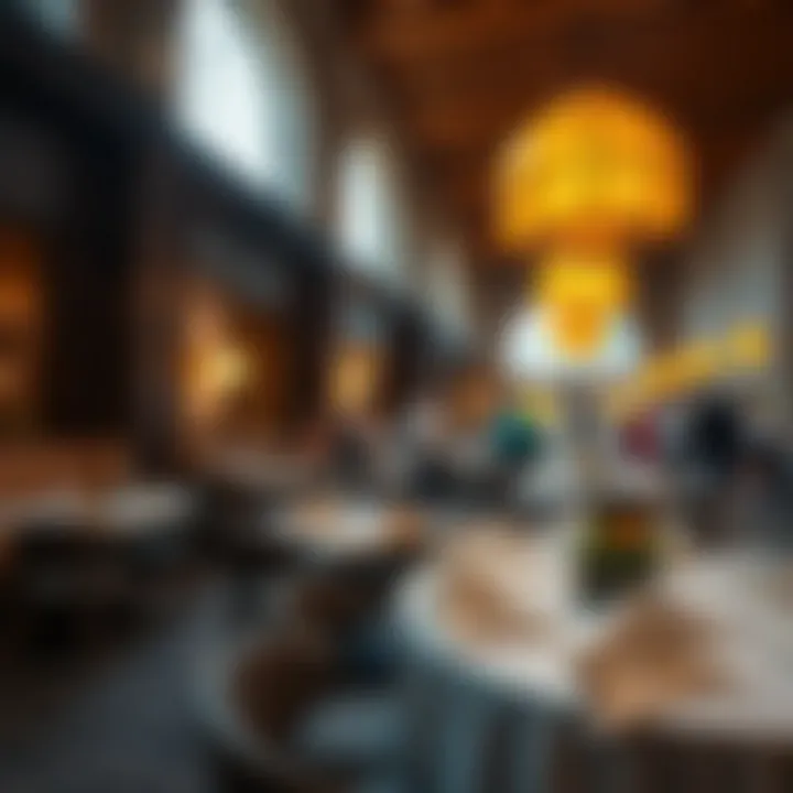 An elegant dining area within Souq Madinat Zayed, showcasing culinary diversity