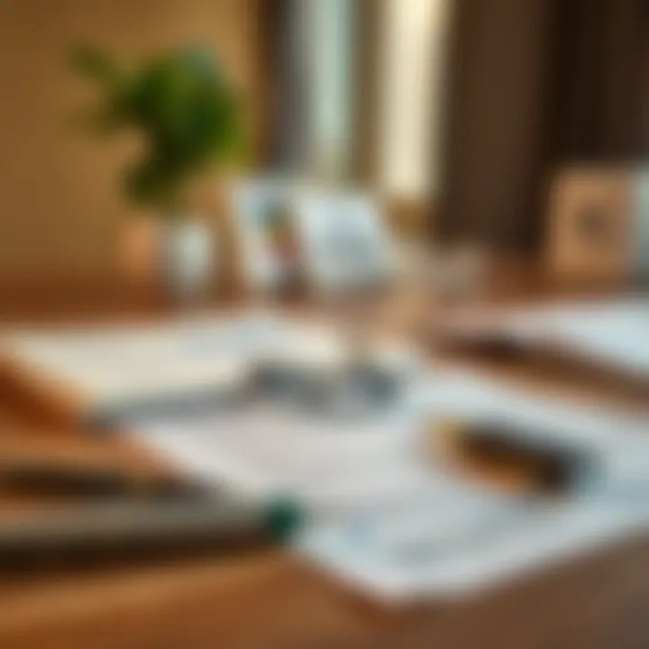 Regulatory documents and property management tools on a desk