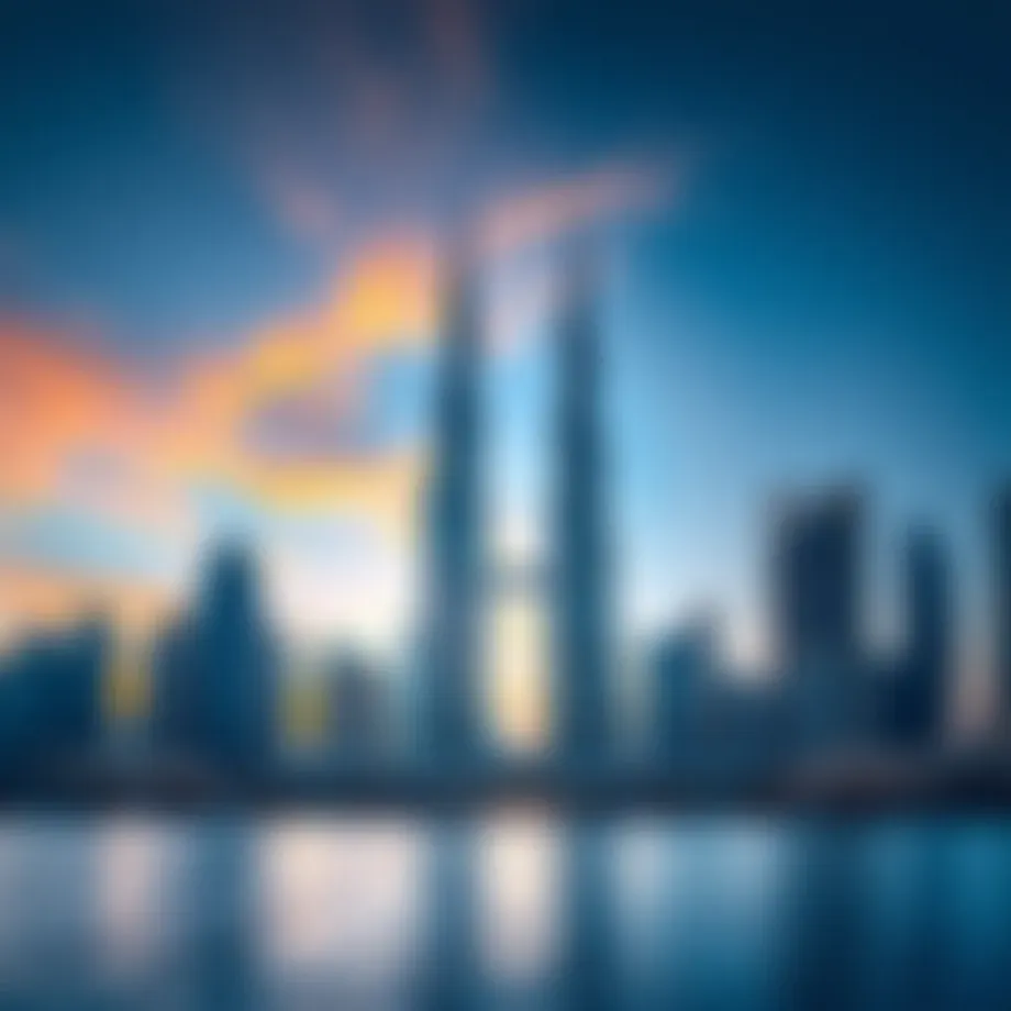 Stunning view of the Twin Towers against the Dubai skyline