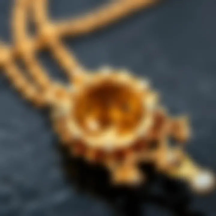 Close-up of a gold jewelry piece highlighting alloy composition