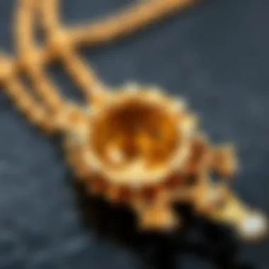 Alloy Composition in Jewelry Close-up of a gold jewelry piece highlighting alloy composition