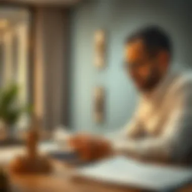 A legal expert examining contract documents