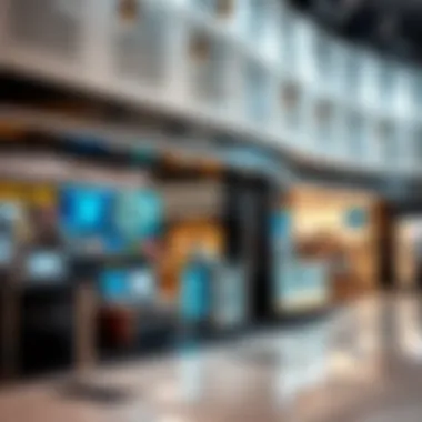 Tech Innovations in Retail Spaces A high-tech retail environment highlighting technological advancements