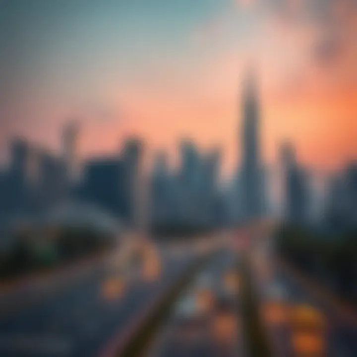 Stunning skyline view of Sheikh Zayed Road showcasing modern architectural designs.