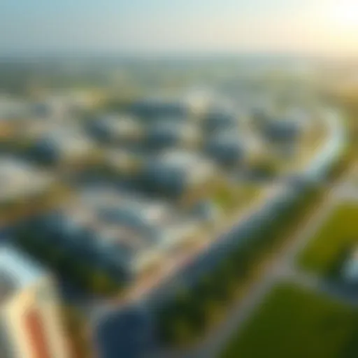 Aerial view of Silicon Oasis showcasing modern architecture and green spaces