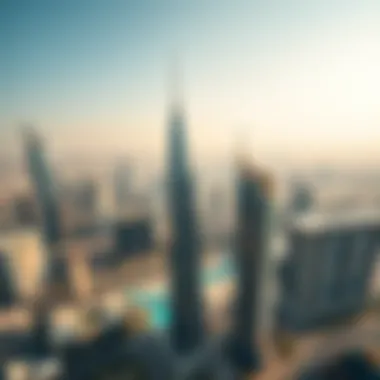 Single Business Tower: Aerial View of Dubai's Skyline Aerial perspective of Single Business Tower within Dubai skyline
