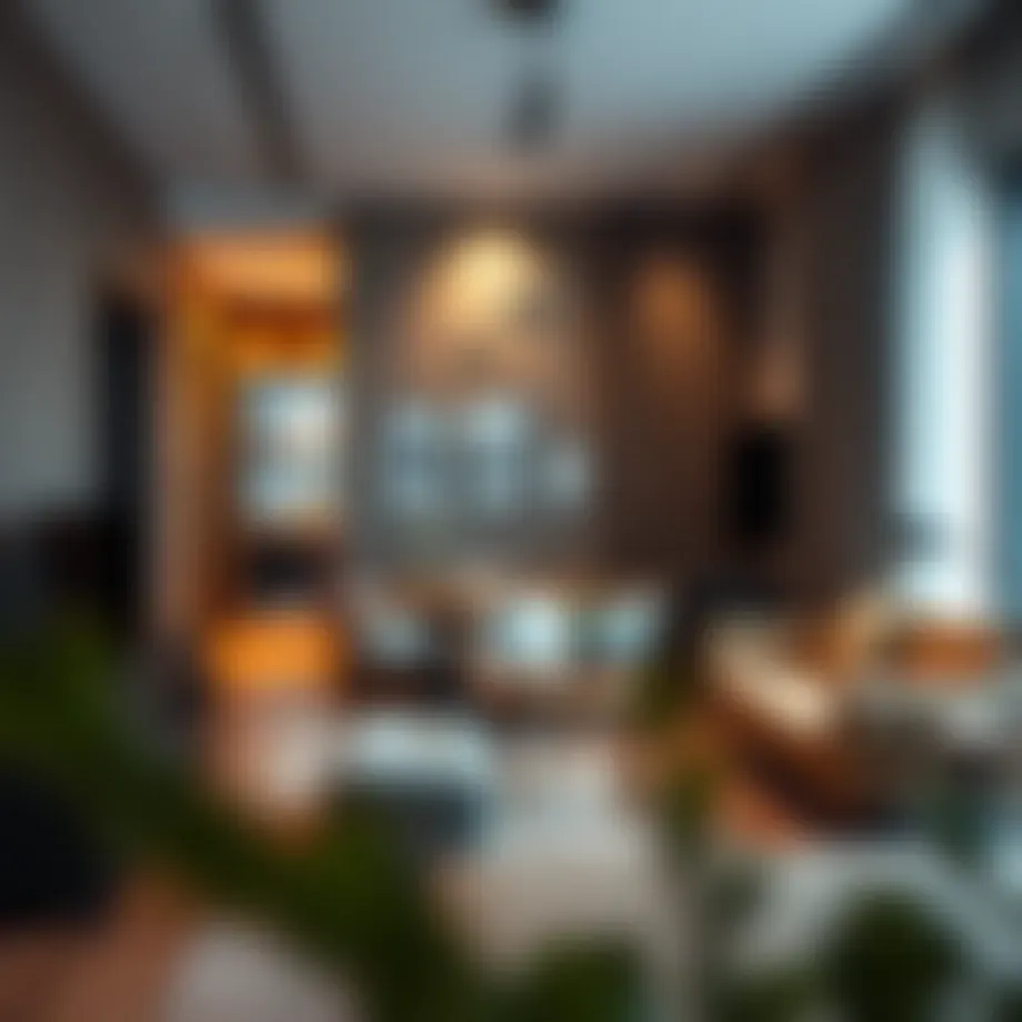 Stylish studio apartment interior showcasing modern furnishings and decor