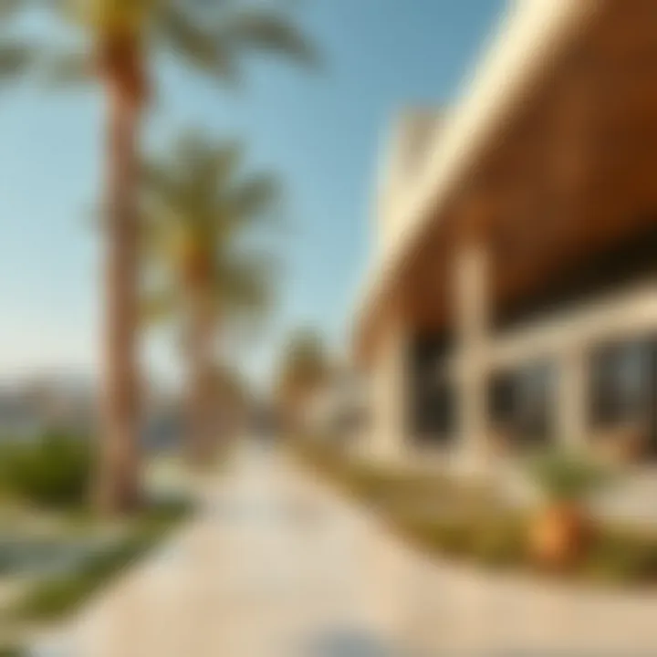 Architectural features emphasizing sustainability in Sustainable City Aldar